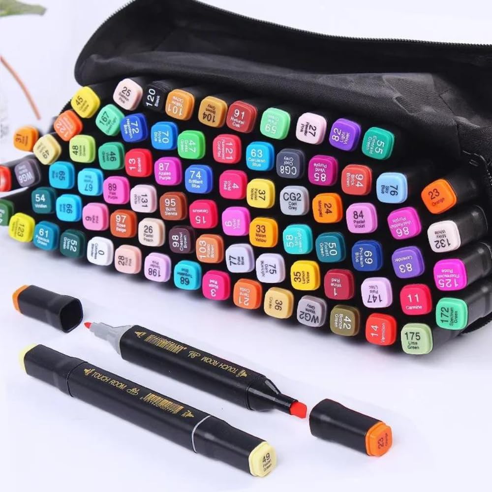 Set Con 80 Plumones Marcadores Doble