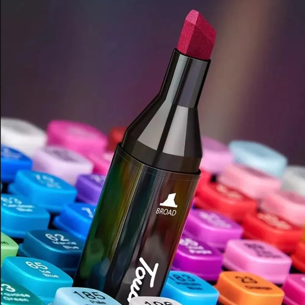 Set Con 80 Plumones Marcadores Doble